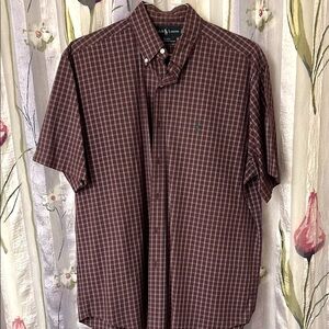 Ralph Lauren Men's Burgundy Checkered Shirt